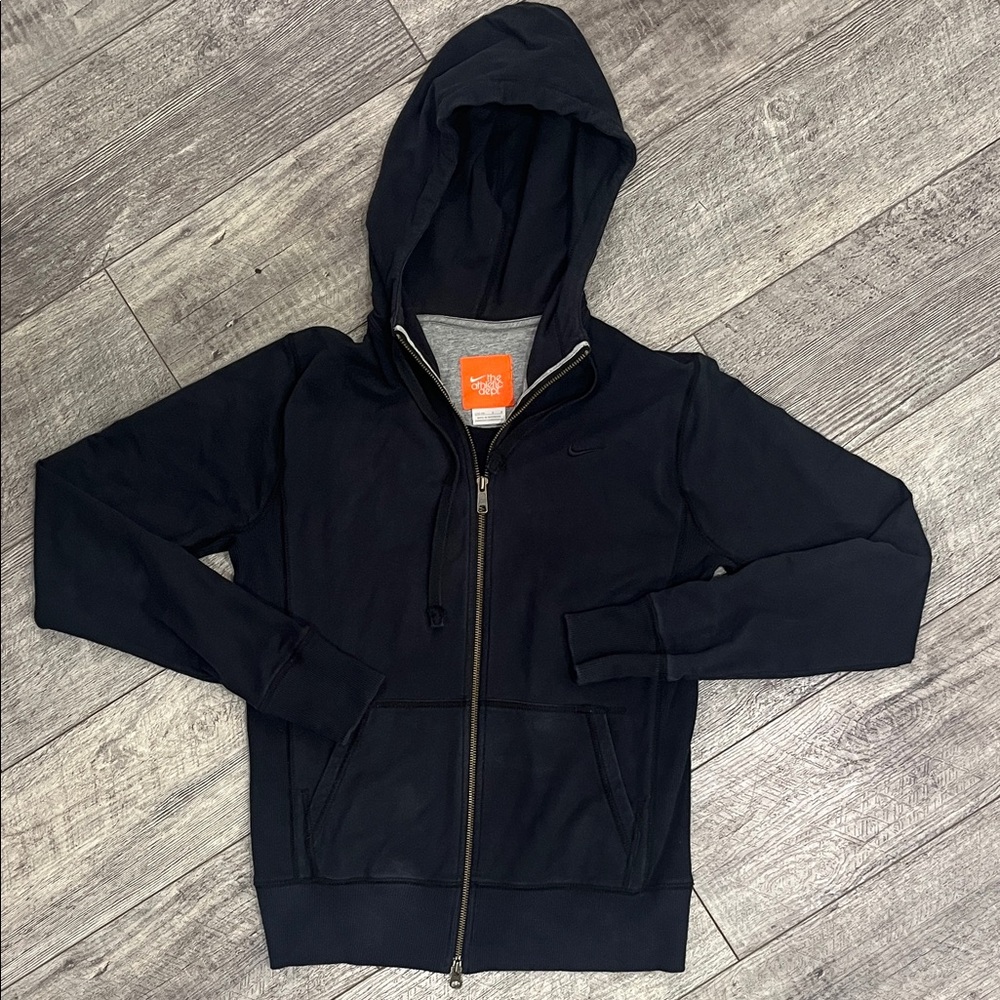 Early 2000s Nike Black Zip-Up Hoodie- Size Large (12-14)